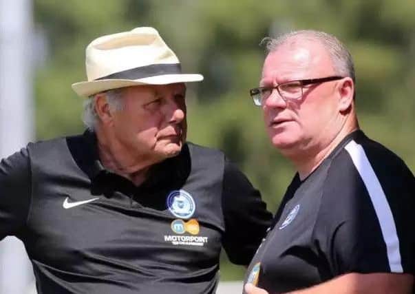 Posh director of football Barry Fry (left) wih former first team manager Steve Evans.