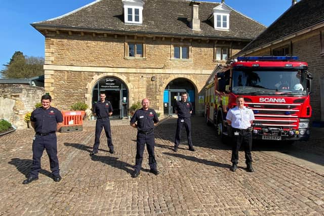 The fire crew at Thorpe Hall