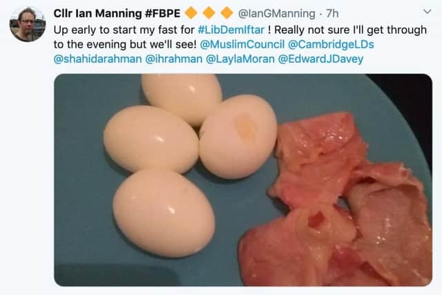 The noew deleted tweet from Cllr Manning