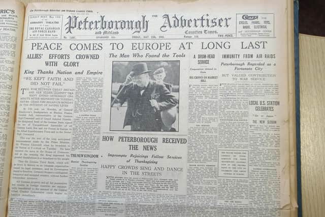 How the Peterborough Advertiser reported VE Day