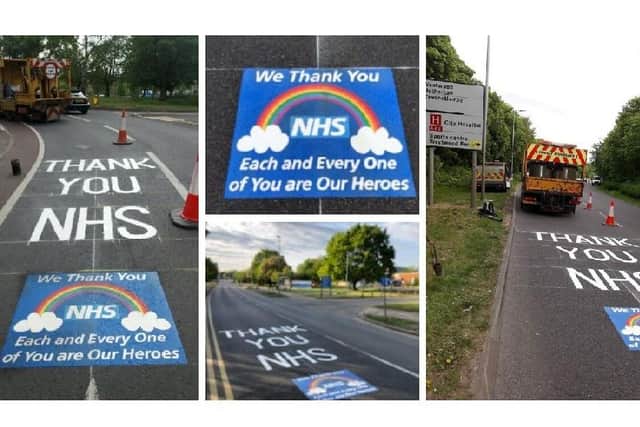 Special messages for the NHS near hospitals in Peterborough and Cambridgeshire