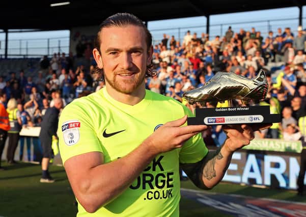 Jack Marriott with his League One Golden Boot award.