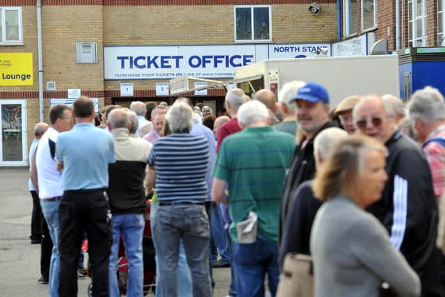 A queue at the Posh season ticket office.