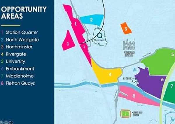 Peterborough's key development opportunity sites.