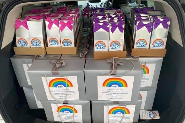 The donated gift bags
