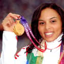 Louise Hazel with her Commonwealth Games gold medal.