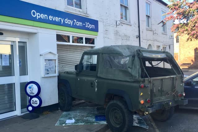 A stolen Land Rover was used to try and steal an ATM from the Co-op in Crowland