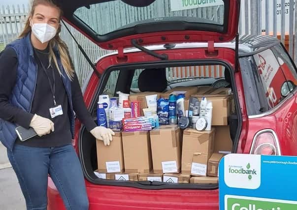 Alison Smith prepares to deliver essential items across Peterborough.