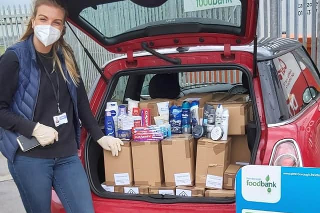 Alison Smith prepares to deliver essential items across Peterborough.