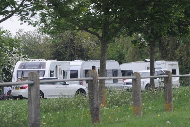 Travellers camped at Lincoln Road, Werrington.
