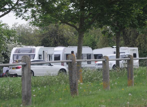 Travellers camped at Lincoln Road, Werrington.