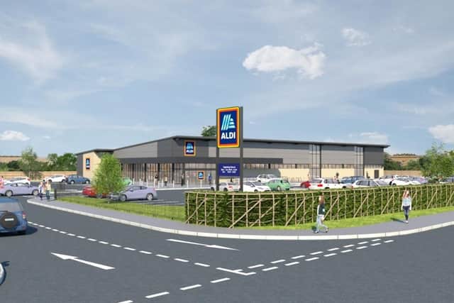 An artist's impression of the proposed new Aldi store in Stamford