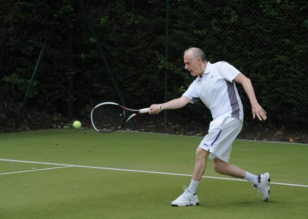Steve Short in action at Longthorpe Tennis Club. Photo: David Lowndes.
