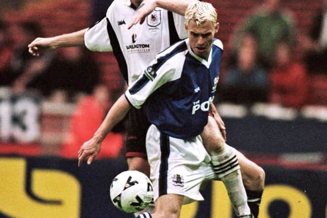David Farrell in action for Posh against Darlington at Wembley.