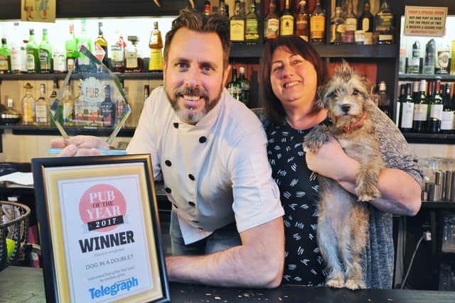 Peterborough Telegraph Pub of the Year awards winners  John and Della McGinn, owners of the Dog-in-a-Doublet pub near Whittlesey EMN-171112-152332009