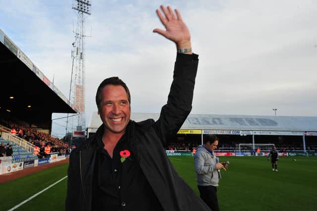 David Seaman on a return visit to London Road after his retirement.