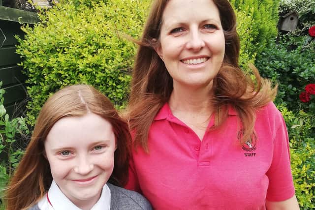 John Clare deputy headteacher Sarah Nicolson and her daughter Erin.