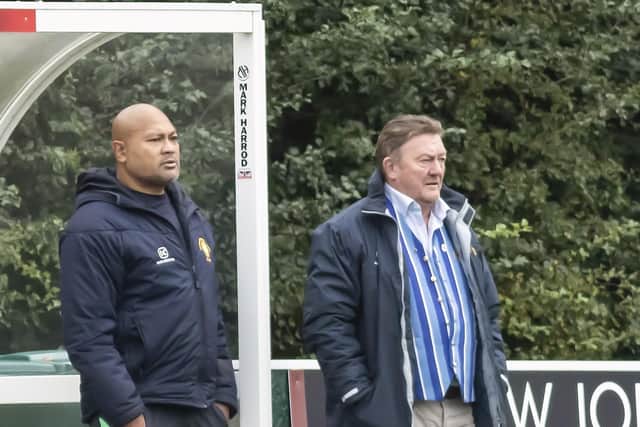 Peterborough Lions chairman Andy Moore (right) with club coach Vili Ma'asi