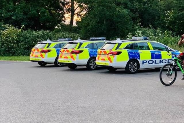Police at the scene last night. Pic: Dennis Halfhide - Smith