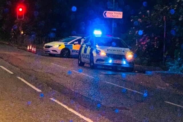 Police at the scene last night. Pic: Dennis Halfhide - Smith