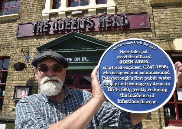 Civic Society Blue plaque presentation at The Queen's Head pub by Toby Wood.
