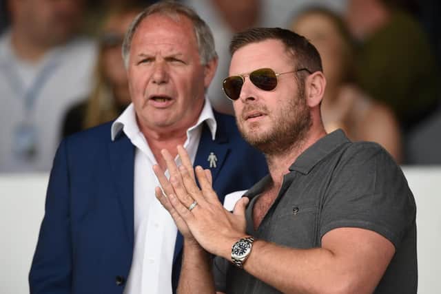 Posh chairman Darragh MacAnthony, right, with director of football Barry Fry. Photo by Michael Regan/Getty Images.