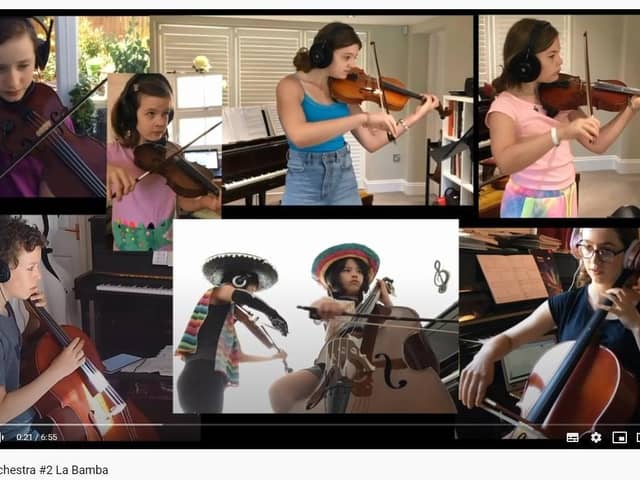 Complete with sombreros - musicians joining in the online performance of La Bamba. EMN-200618-111545001