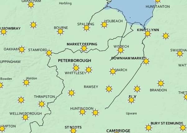 The Met Office is predicting highs of 29C for Peterborough this week.