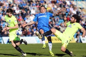 Michael Bostwick (right) and Jack Baldwin (left) in action for Posh.