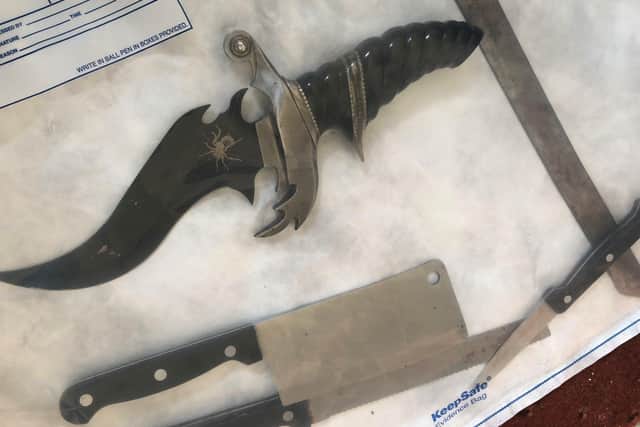 Police recovered the weapons at the address