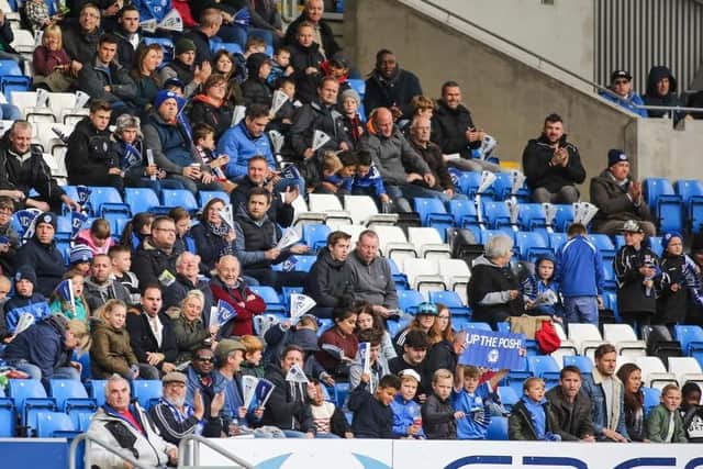Posh fans in the East Stand.