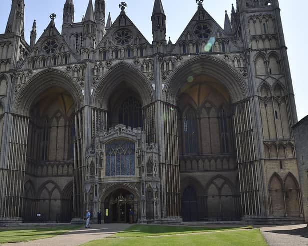 The West front of Peterborough Cathedral.