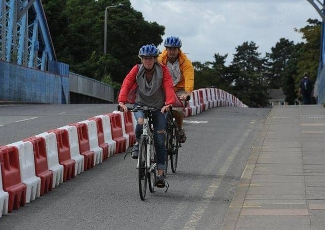 The Crescent Bridge Cycle Lane before it was removed. The city's Cycle Forum wants to see more and safer provision for cyclists on city roads.