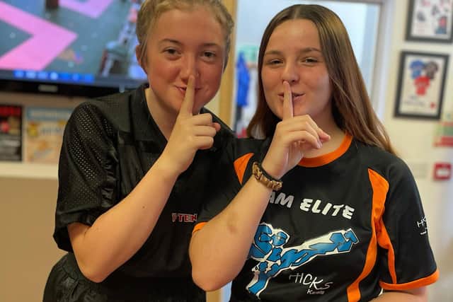 Close friends Casey Stone and Lucy Hicks took part in a sponsored silence during their classes.