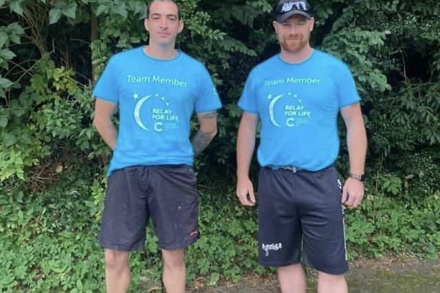 Following in each other's footsteps, Darren Sindall and Jason Brudenell ran over 40 miles between them for charity.