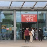 Exteriors of the entrance to the new walk-in emergency centre at Peterborough City Hospital EMN-210107-114219009
