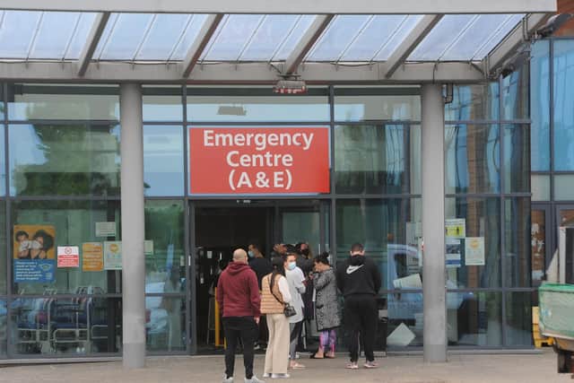 Exteriors of the entrance to the new walk-in emergency centre at Peterborough City Hospital EMN-210107-114219009