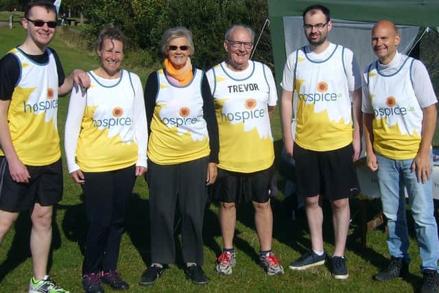 Trevor with family members who helped support him on his run.