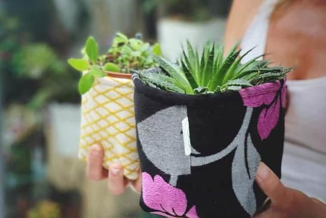 The fabric plant pots developed by Up The Garden Bath.