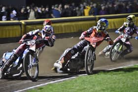 Action from Peterborough Panthers v Belle Vue in the Grand Final at the East of England Arena. Photo: David Lowndes.