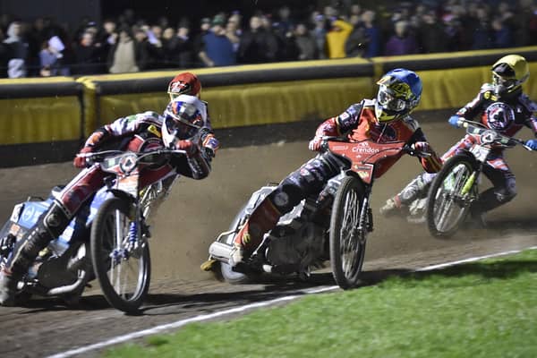 Action from Peterborough Panthers v Belle Vue in the Grand Final at the East of England Arena. Photo: David Lowndes.