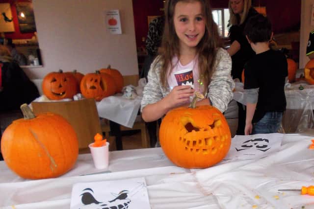 Pumpkin carving at Cherry Lane
