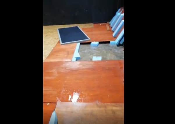 Significant damage to flooring at Peterborough Judo and MMA Club.