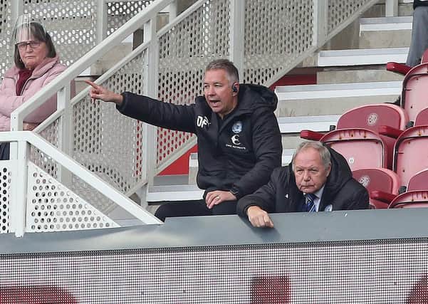 Posh boss Darren Ferguson watching the game at Middlesbrough. Photo: Joe Dent/theposh.com.