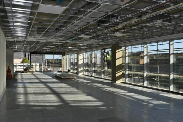 Inside the Fletton Quays site of the Government Hub building that is under construction.