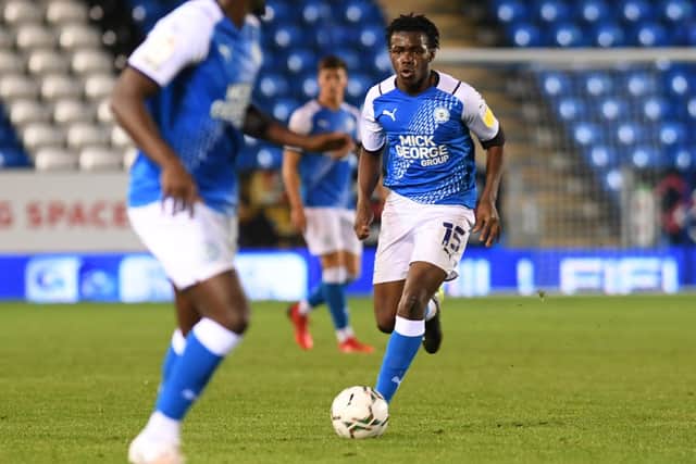 Kwame Poku in possession.
