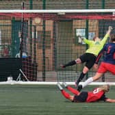 It's a goal for Netherton United against Anstey Nomads in the Women's FA Cup. Photo: Roger Ellison.
