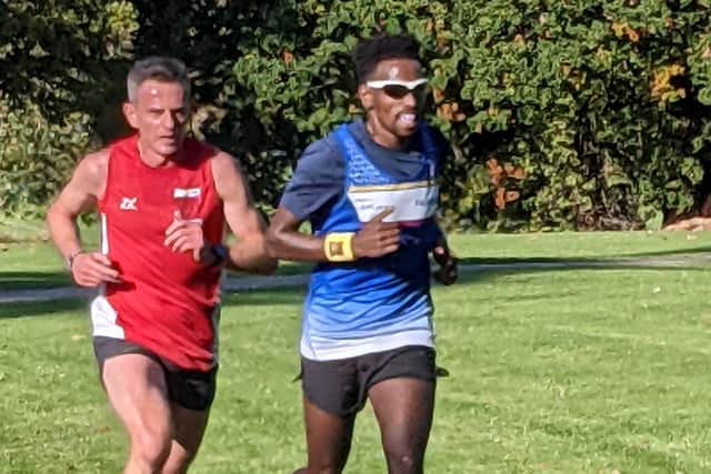 Paul Vernon (left) and Tefsay Teweled during the Frostbite League race in St Neots.