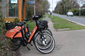 Bike hire scheme in the City.  Oundle Road  Gordon Arms end EMN-210503-170924009