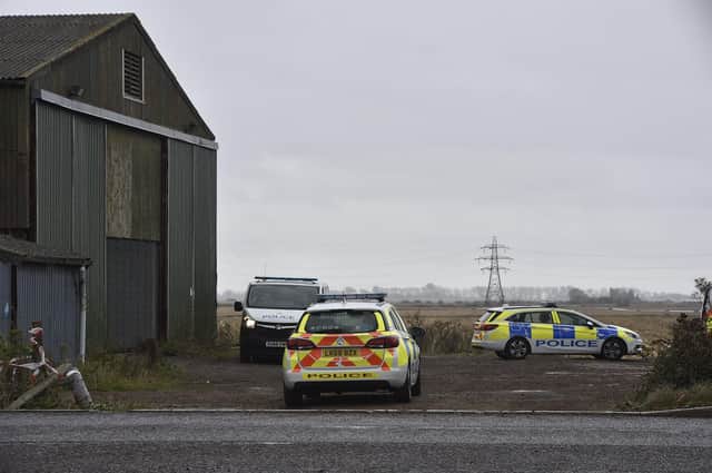 Police at the scene of a stabbing at farmyard at Fengate EMN-211029-133227009
